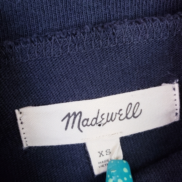 Madewell XS Blue Long Sleeve Turtleneck button Sleeve - Picture 2 of 5